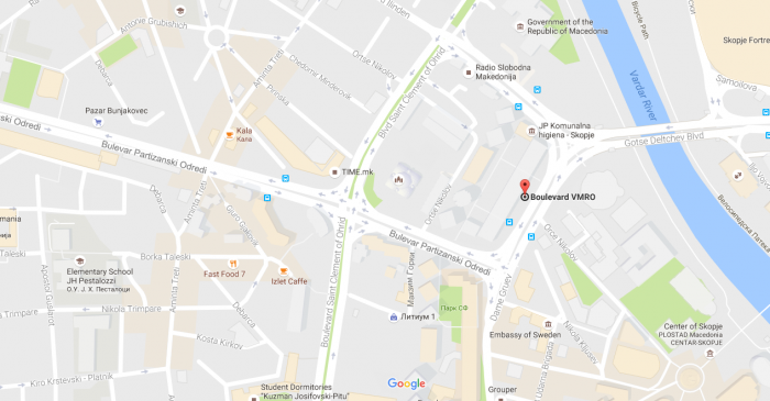 Мапа со новата локација на Академик