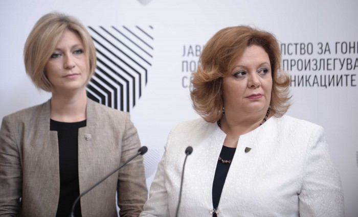 Ленче Ристоска и Катица Јанева, прес за вториот Извештај